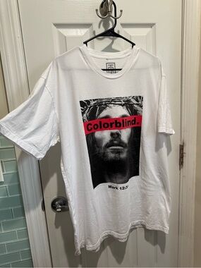 Rehab Time Colorblind Jesus t shirt white size XL t shirt unisex casual tee soft
